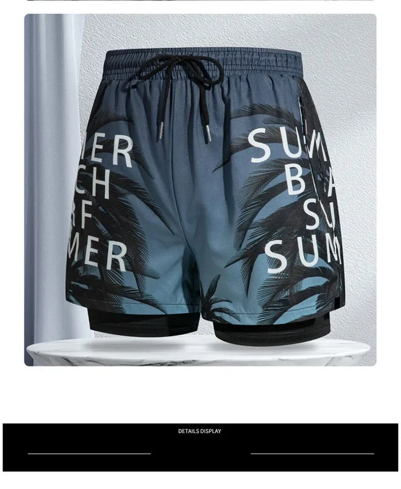 Nuevo Bañadores para hombre, pantalones cortos de baño de doble capa, antivergüenza, forrados con pantalones de playa profesionales, equipo de natación para adultos