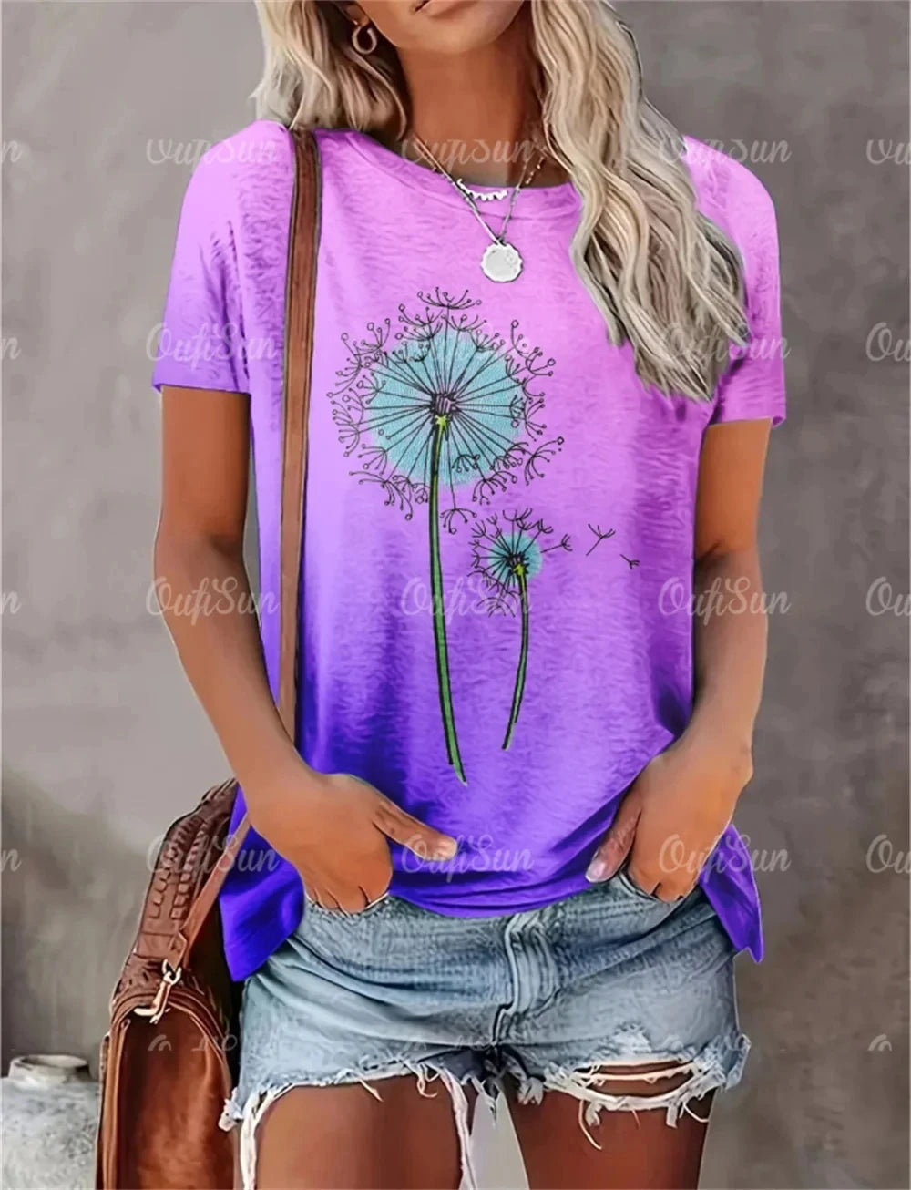 Camiseta con estampado de corazón para mujer, ropa de gran tamaño, camisetas, blusa de cuello redondo, diseño Original, nuevo estilo 2024