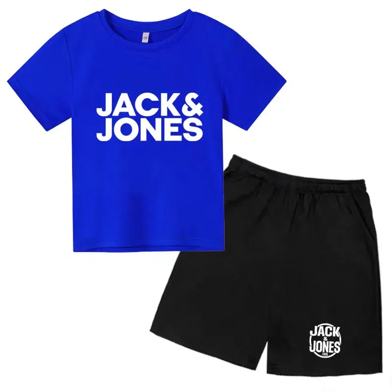 Conjuntos de Ropa para Niños y Niñas de 4 a 14 Años, Camisetas Transpirables de Verano con Estampado de Letras Sencillas y a la Moda + Pantalones Cortos, 2 Piezas
