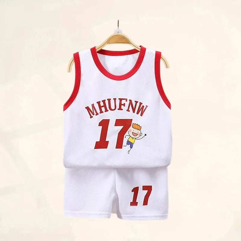 Conjuntos para niños, camiseta sin mangas de verano para niños, conjunto de pantalones cortos, camiseta sin mangas para exteriores de secado rápido, conjuntos de pantalones cortos, deporte para niños, baloncesto Tr