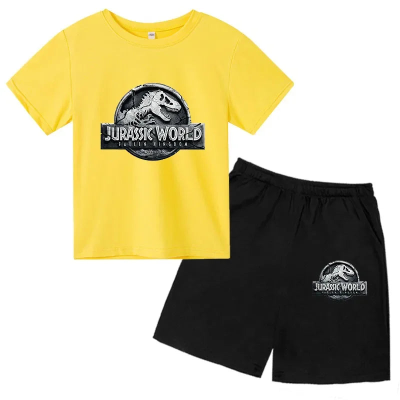 Conjunto de 2 Piezas de Camiseta de Manga Corta y Pantalones Cortos de Verano para Niños, Ropa de Marca de Lujo con Estampado Deportivo, Chándal Informal de Moda para Niños y Niñas