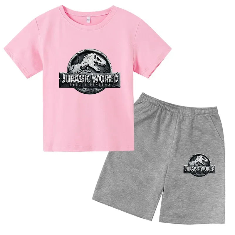 Conjunto de 2 Piezas de Camiseta de Manga Corta y Pantalones Cortos de Verano para Niños, Ropa de Marca de Lujo con Estampado Deportivo, Chándal Informal de Moda para Niños y Niñas
