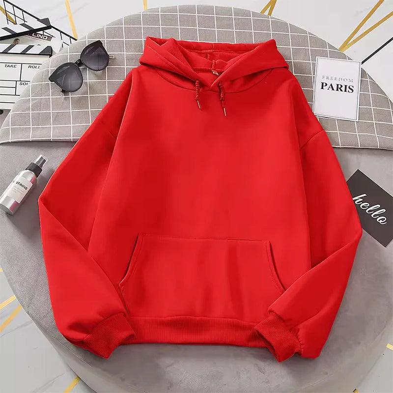 2025 sudaderas con capucha blancas para hombres y mujeres, jersey de manga larga de otoño, Tops, sudaderas con capucha informales con bolsillos, ropa deportiva holgada exterior Unisex