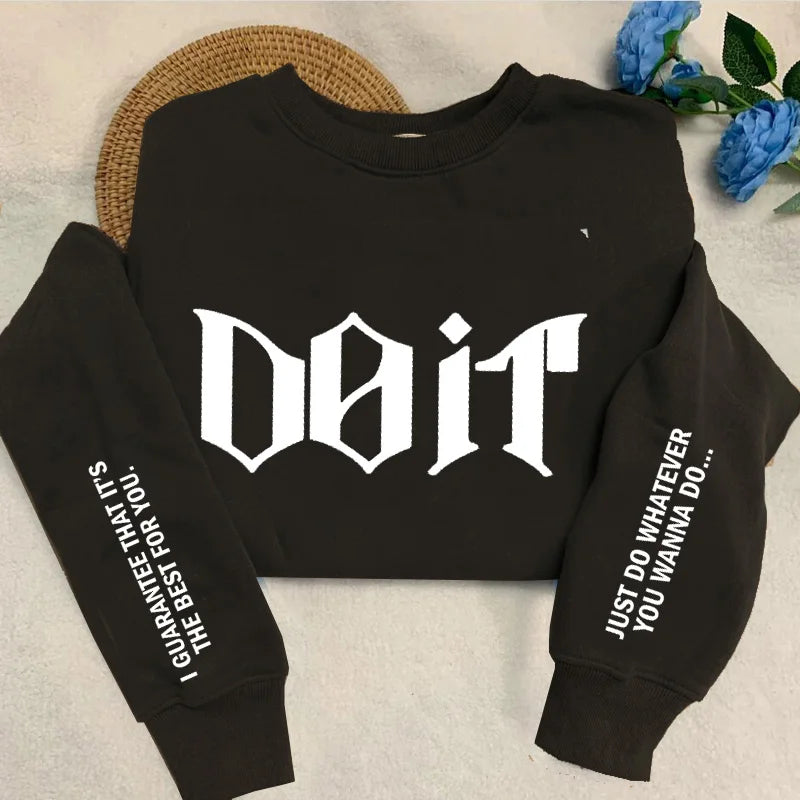 Sudadera con cuello redondo Do It para mujer y hombre, sudaderas rosas Kpop Fan Merch SKZ, jersey, sudaderas con capucha de manga larga, ropa de calle para mujer