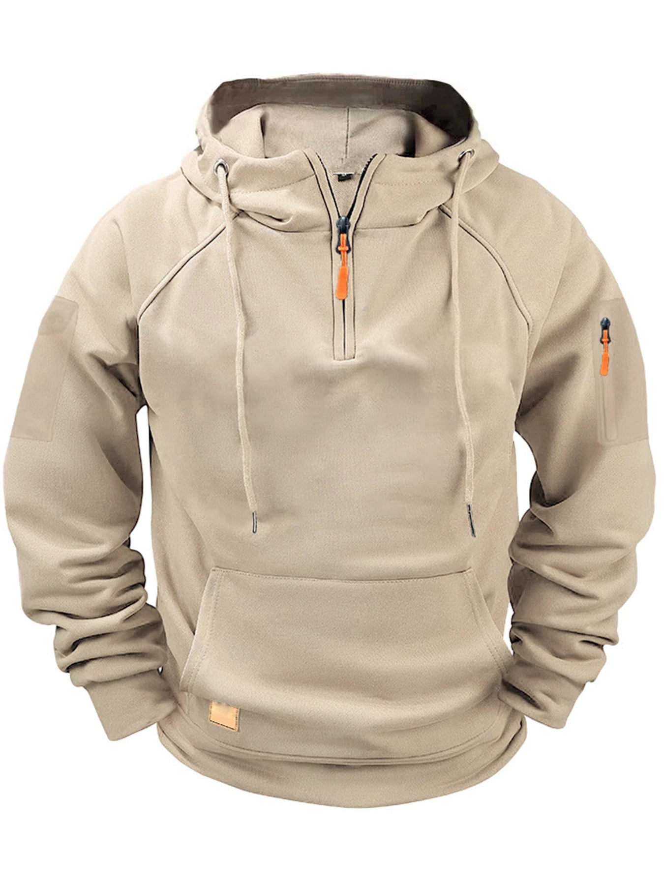 Sudadera con capucha de invierno para hombre con capucha cremallera táctica múltiples bolsillos estilo jersey deportivo casual abrigo de manga larga