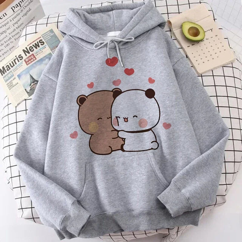 Ropa de calle gótica de dibujos animados para hombre y mujer, sudaderas con capucha con estampado de Bubu Dudu Y2k, divertidas sudaderas Kawaii, ropa con capucha con gráfico Vintage de los años 90