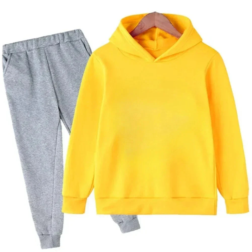 Conjunto deportivo para niños de primavera y otoño, traje con capucha y pantalones con estampado de Messi, conjunto de 2 uds., ropa para niños y niñas, chándal informal de moda