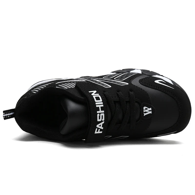 Zapatillas de deporte de moda para niños, zapatos de tenis cómodos de cuero para correr, zapatos deportivos ligeros para caminar al aire libre para niños