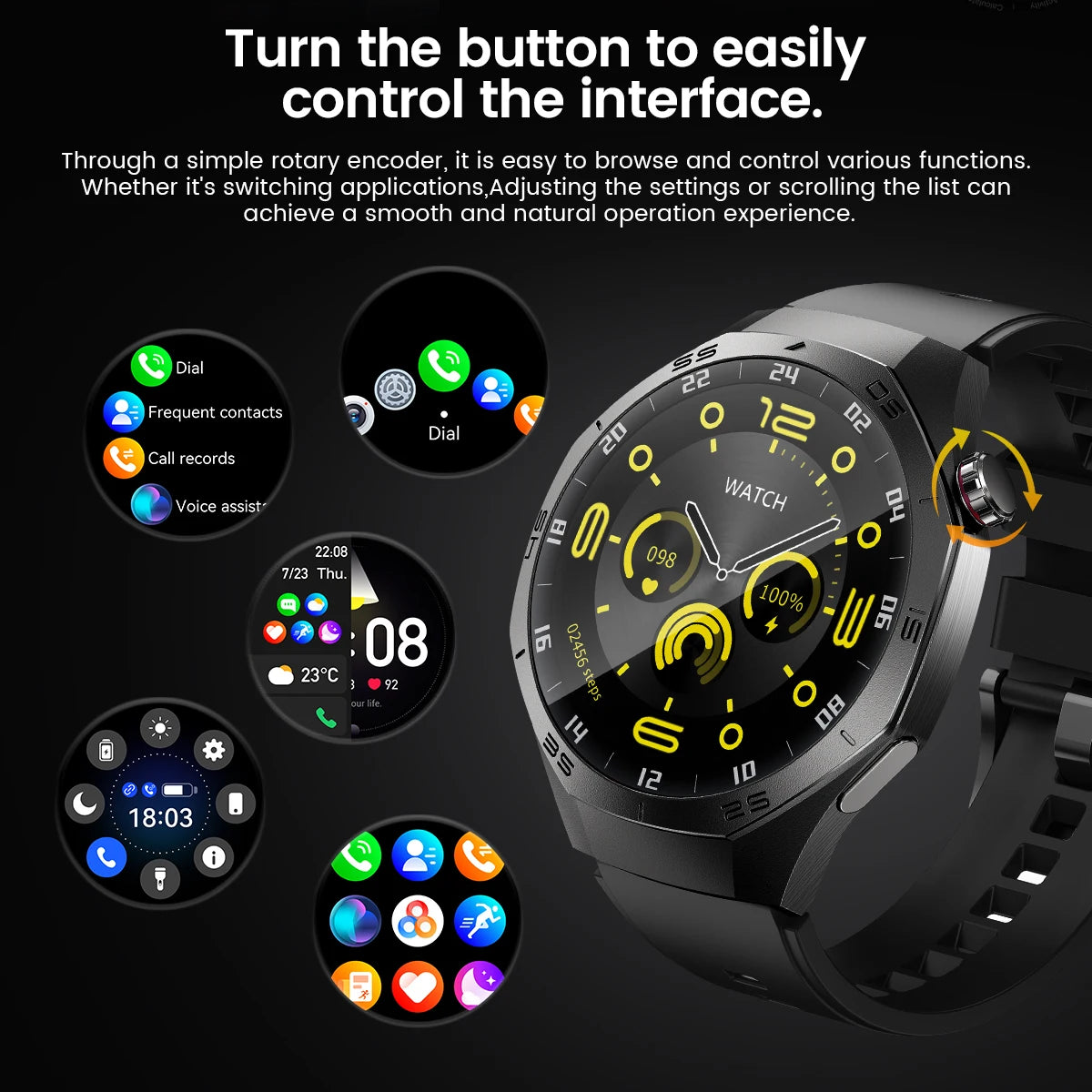 2025New para Android e ios reloj inteligente hombres pantalla AMOLED GPS trayectoria de movimiento ritmo cardíaco llamadas Bluetooth SmartWatch impermeable