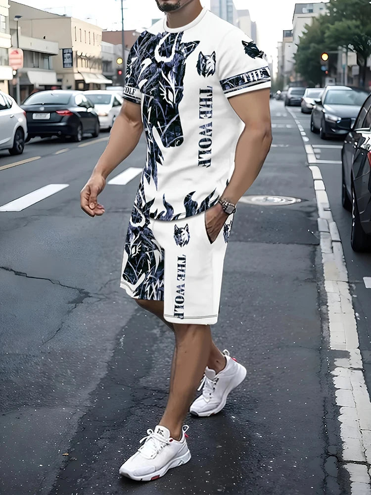Camisetas de verano al aire libre de moda de calle para hombre Casual diario pantalones cortos deportivos para Hombre Camisetas y conjuntos de pantalones cortos con cordón para hombre