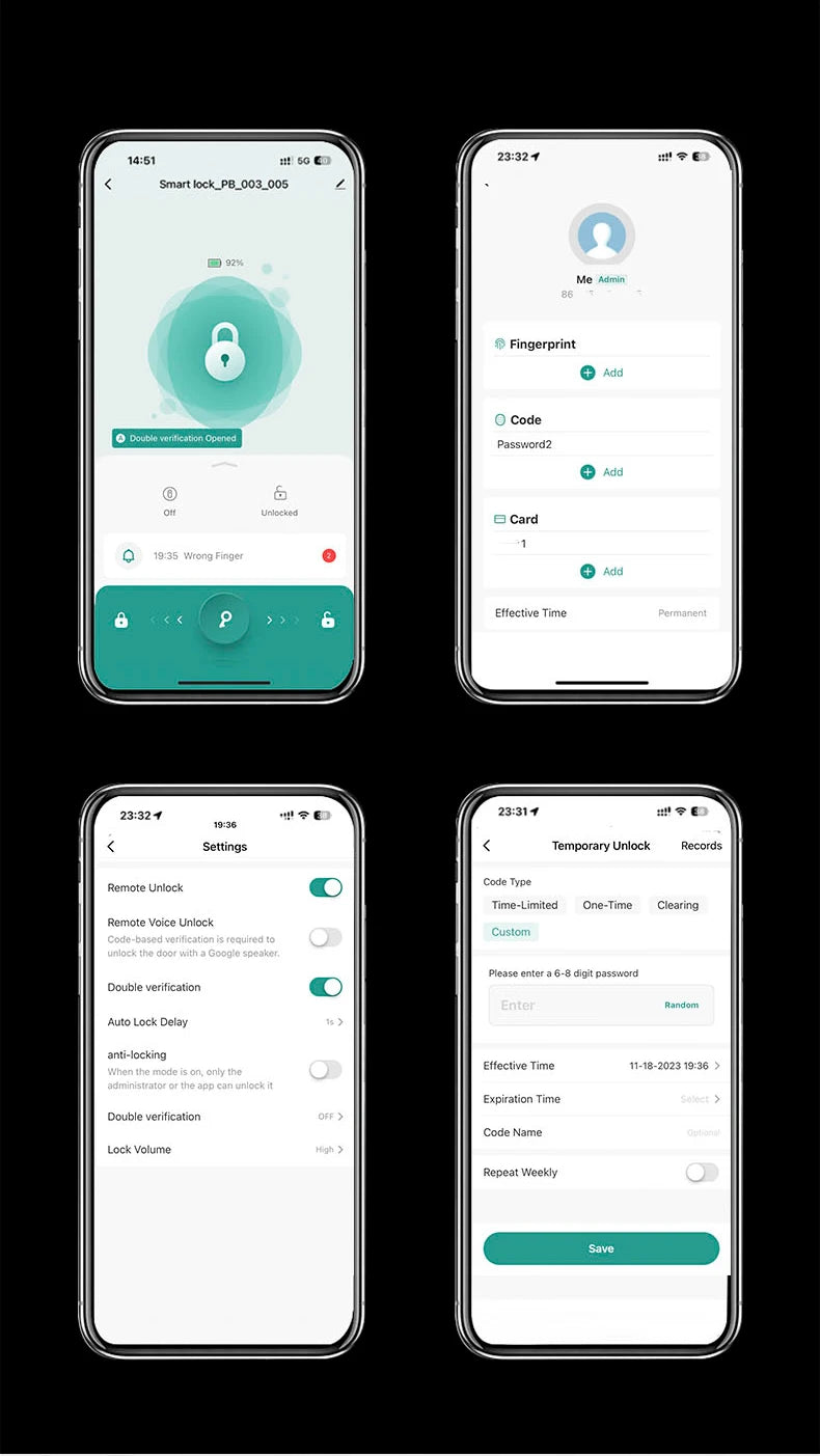 Cerradura electrónica inteligente RAYKUBE M5 Tuya BLE con huella dactilar, contraseña/llave/tarjeta/aplicación Tuya, desbloqueo, entrega gratuita desde España