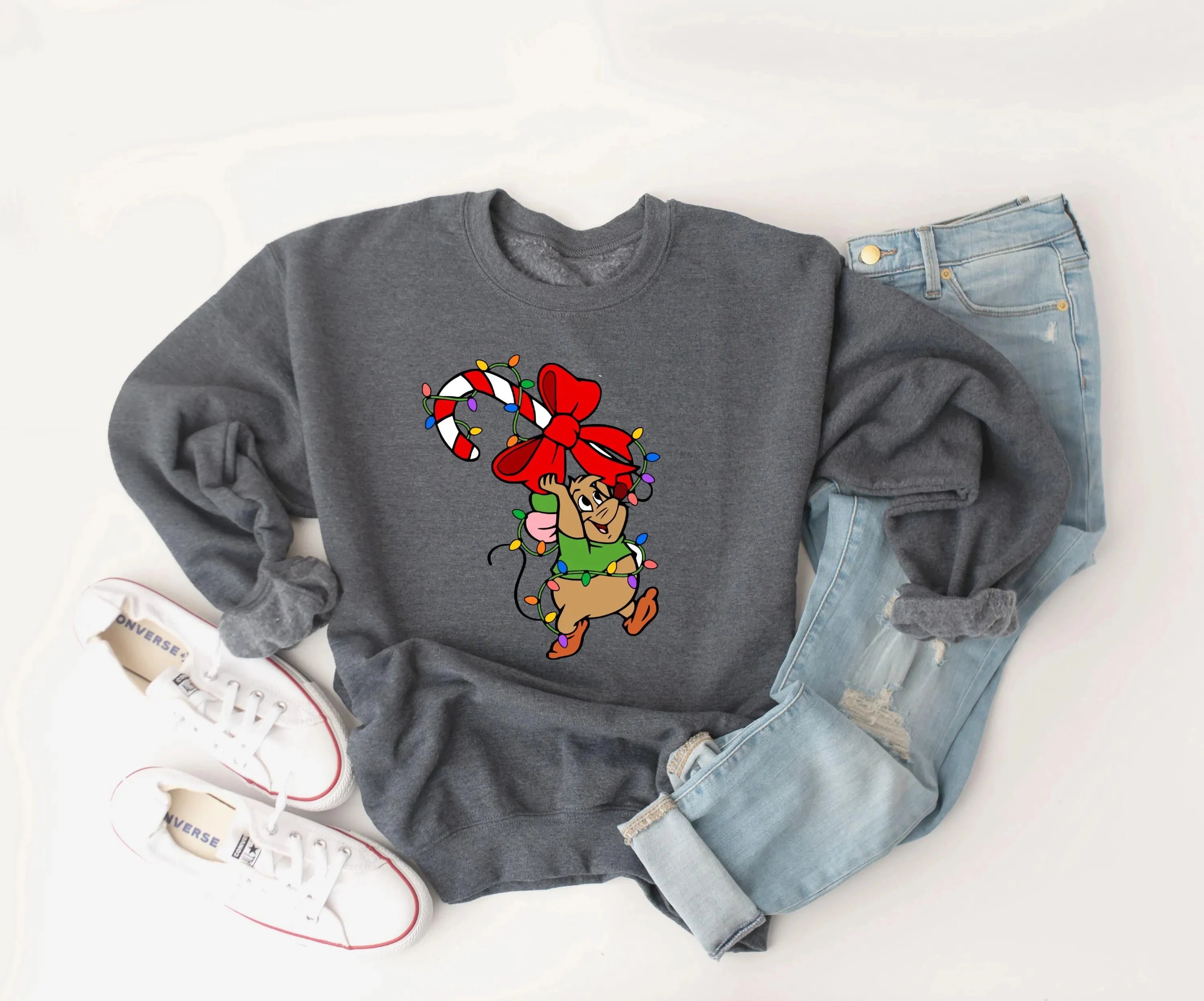 Navidad de Disney Jaq y Gus, sudaderas con capucha de pareja navideña de Disney, sudaderas con capucha navideñas de ajuste familiar de Disney, sudaderas con capucha navideñas de Cenicienta