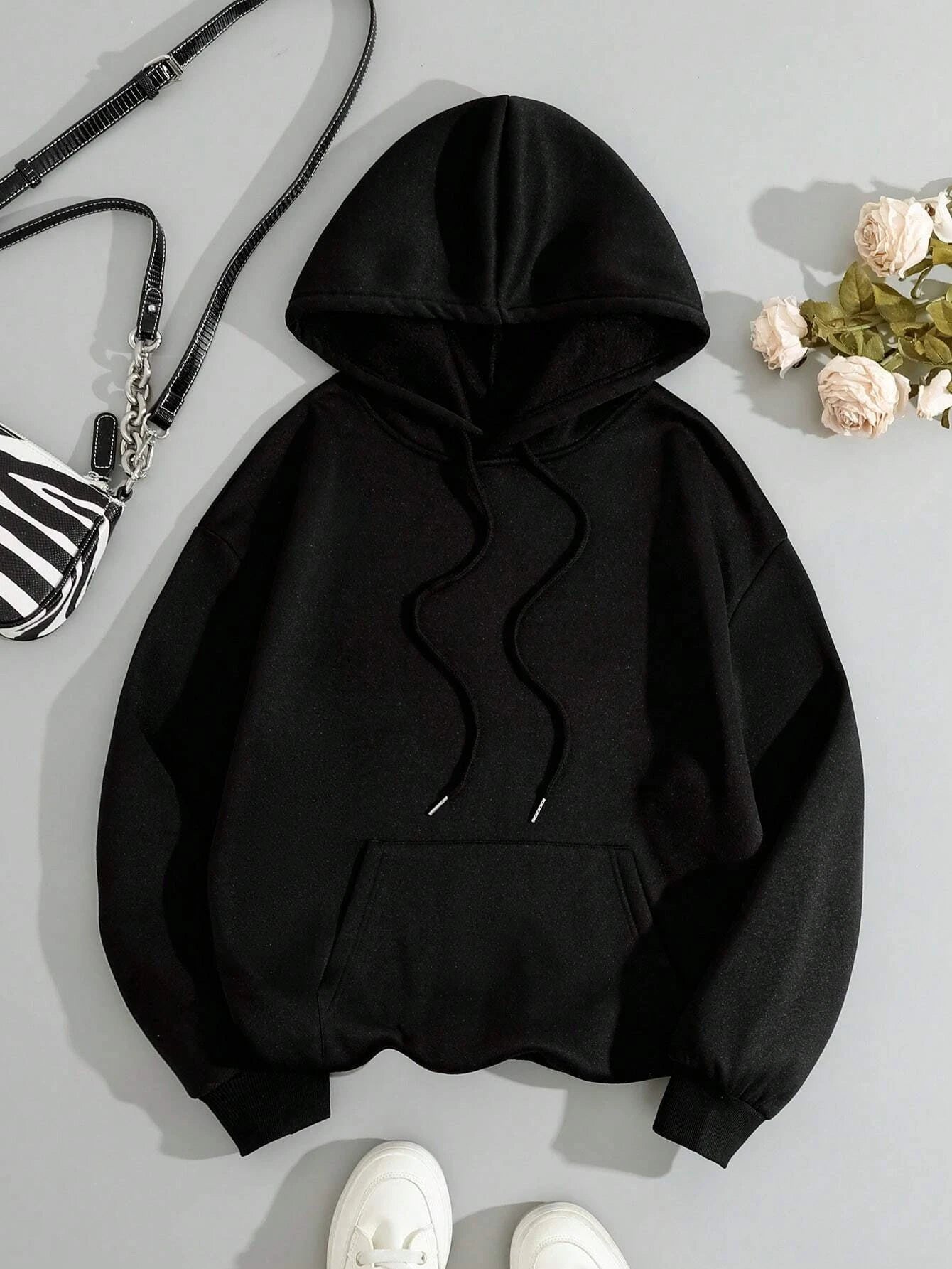 Sudadera con estampado de dibujos animados de conejo para mujer, Sudadera con capucha de calle que combina con todo, sudaderas informales con cuello redondo, jersey, ropa de gran tamaño
