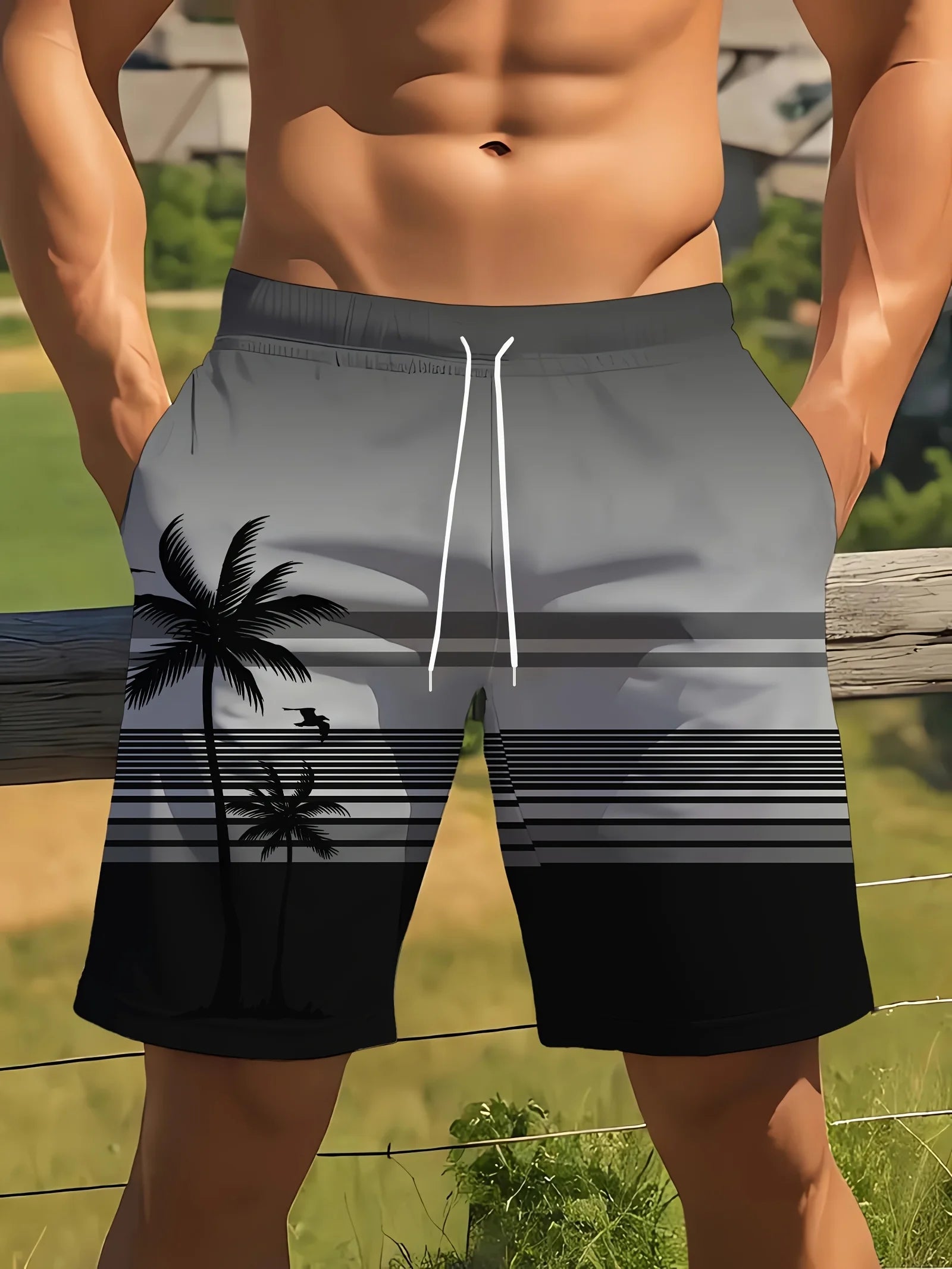 Shorts de Playa para Hombre con Estampado de Palmeras y Cocoteros, Nuevos Shorts de Verano para Vacaciones, Shorts Casuales Clásicos de Secado Rápido para Hombre