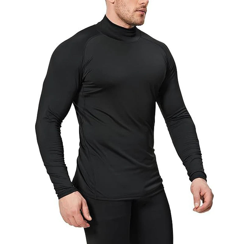 Camiseta de invierno para hombre, camisetas de manga larga, ropa interior térmica de cuello alto, forro polar fino suave de alta calidad, camisa para mantener el calor