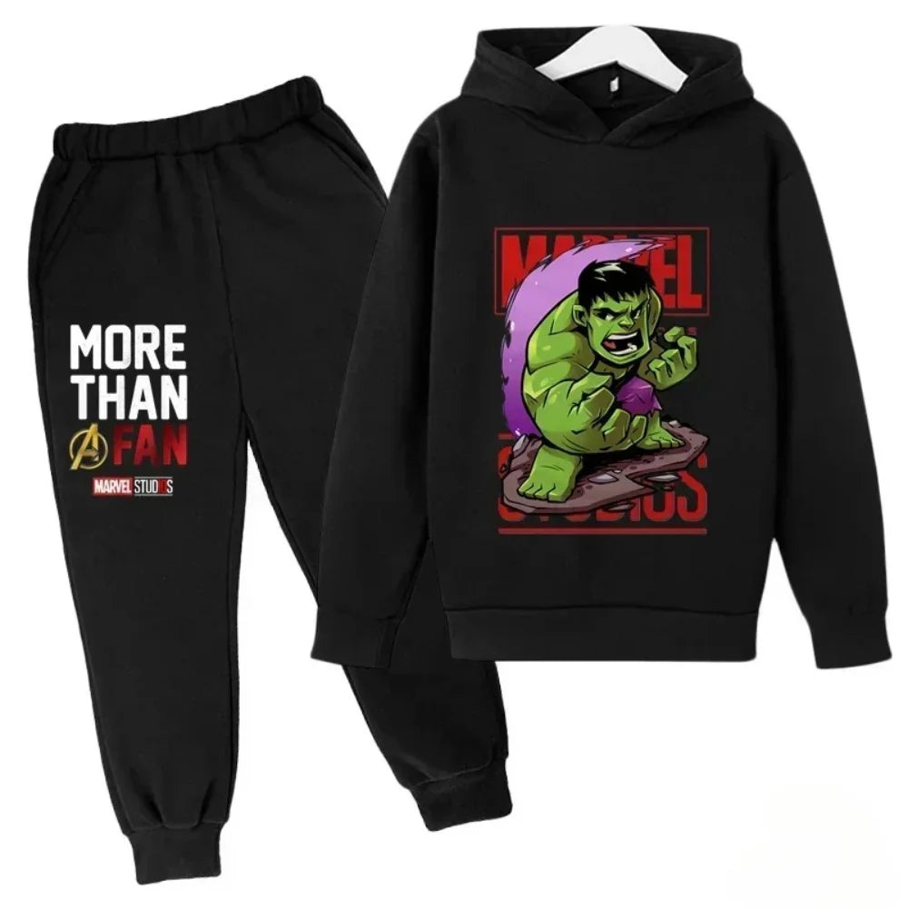 Sudadera con capucha de superhéroe de Marvel para niños, traje con capucha de Hulk para niños, traje de Iron Man para niños y niñas, conjunto de sudadera de otoño e invierno