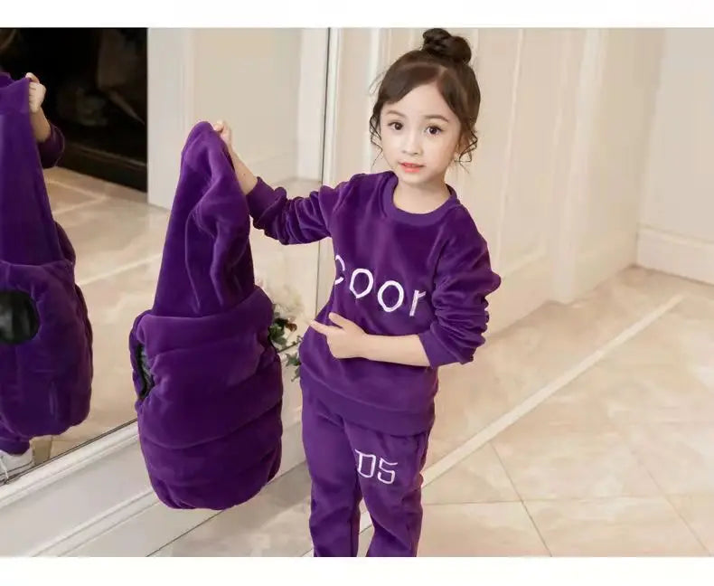 Chándal Niñas Otoño Invierno - Chaqueta Terciopelo + Capucha