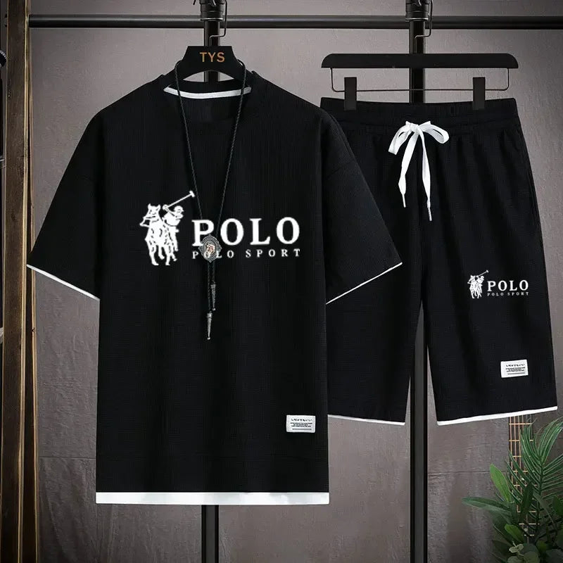 Conjunto Deportivo Hombre de 2 Piezas | Camiseta Transpirable y Shorts para Running, Fitness y Verano