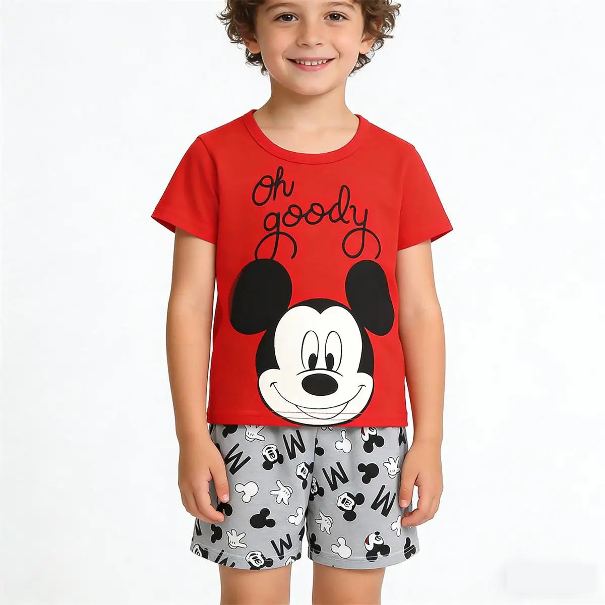 Camisetas de dibujos animados para bebés, niños y niñas, pantalones cortos sueltos, conjunto de dos piezas, chándales de manga corta para niños, camiseta bonita + pantalones cortos, verano 2026