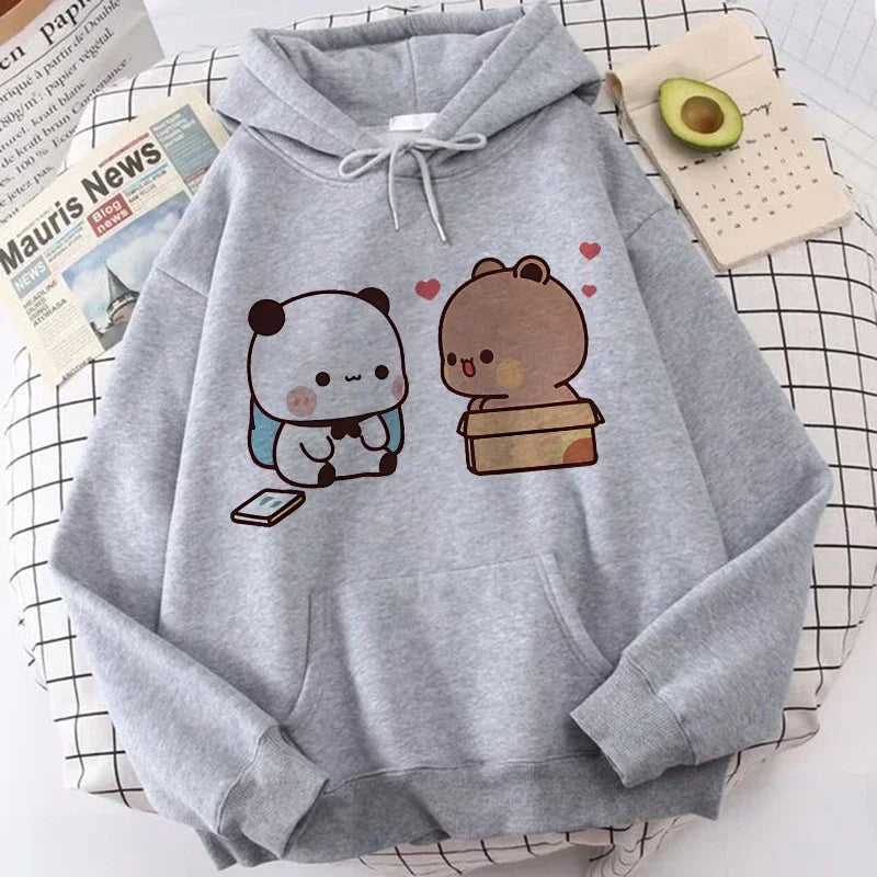 Ropa de calle gótica de dibujos animados para hombre y mujer, sudaderas con capucha con estampado de Bubu Dudu Y2k, divertidas sudaderas Kawaii, ropa con capucha con gráfico Vintage de los años 90