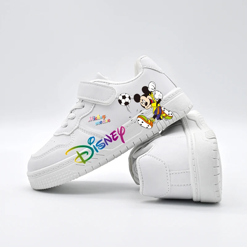 Zapatos de fútbol informales de Disney para niños, zapatillas deportivas de diseño a la moda de Mickey Mouse, zapatillas transpirables antideslizantes para exteriores