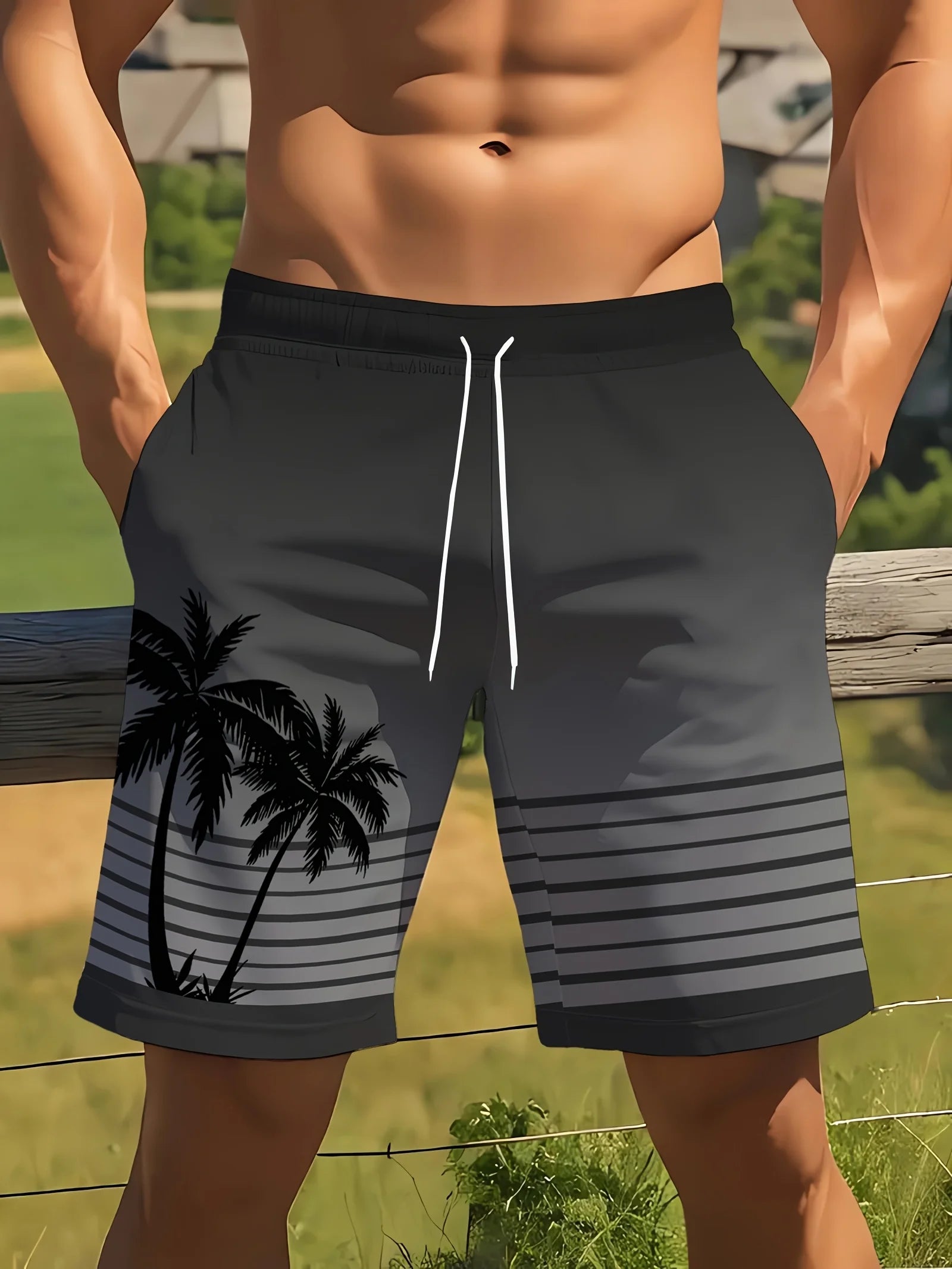 Shorts de Playa para Hombre con Estampado de Palmeras y Cocoteros, Nuevos Shorts de Verano para Vacaciones, Shorts Casuales Clásicos de Secado Rápido para Hombre