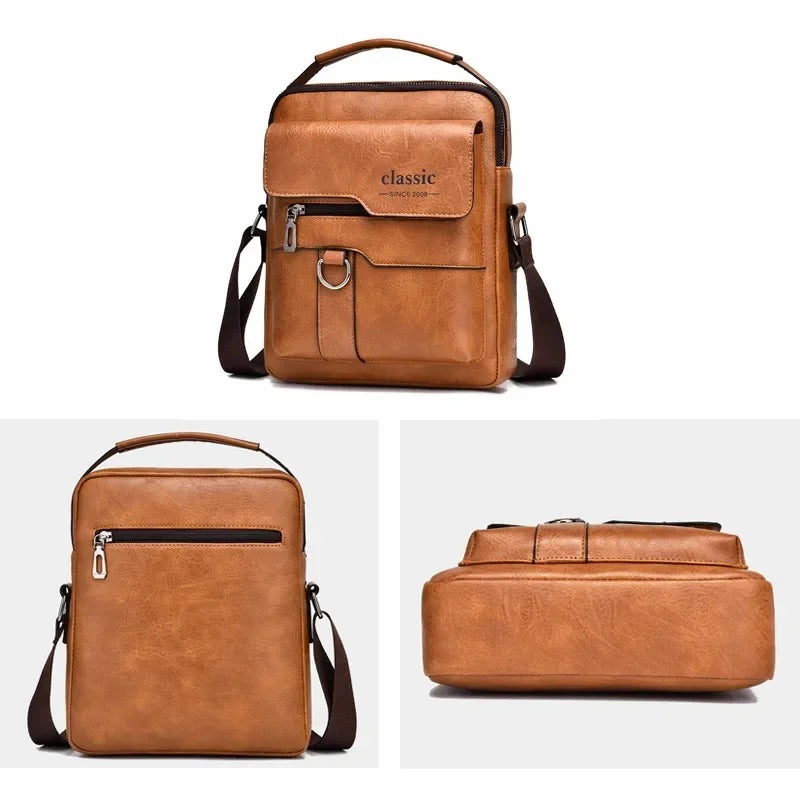 Bolso cruzado para hombre, bolsos de hombro para hombre, bolsos con cremalleras, bolso de cuero Artificial de gran capacidad para hombre, bolsos de mano tipo mensajero, bolsa