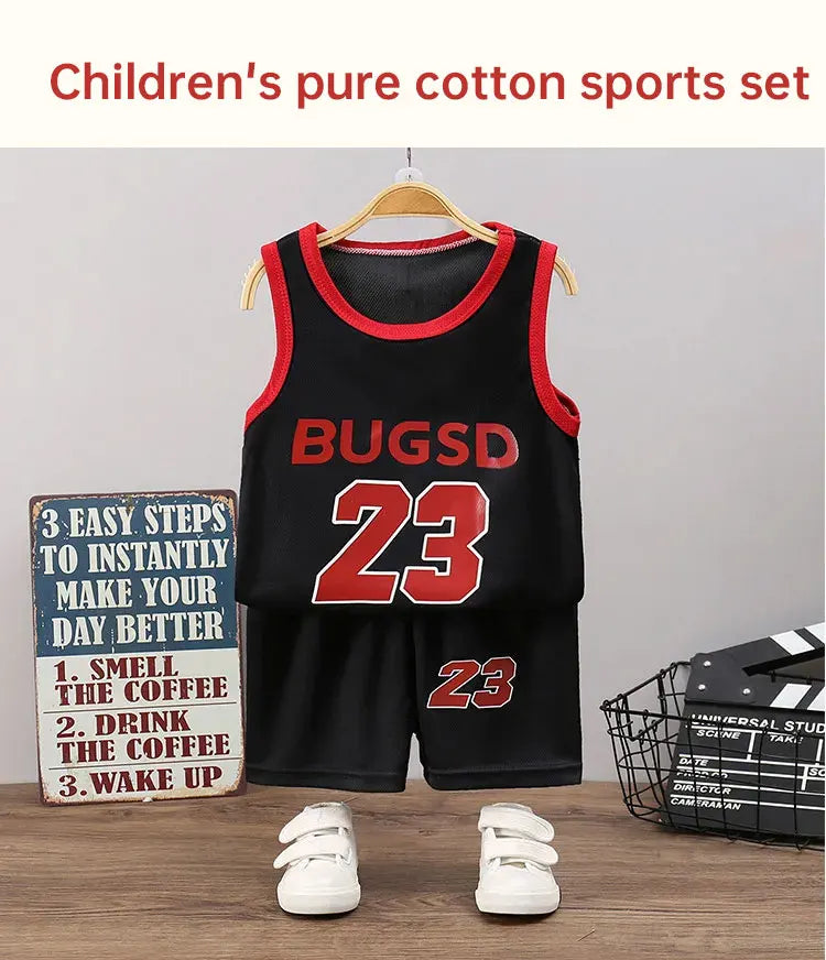Conjuntos para niños, camiseta sin mangas de verano para niños, conjunto de pantalones cortos, camiseta sin mangas para exteriores de secado rápido, conjuntos de pantalones cortos, deporte para niños, baloncesto Tr