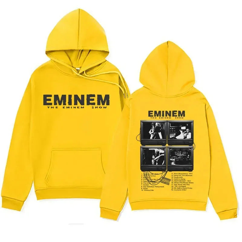 Sudadera con capucha para hombre y mujer, ropa de calle de gran tamaño con estampado de rapero Eminem, Álbum de MúsicaCuatro seaso