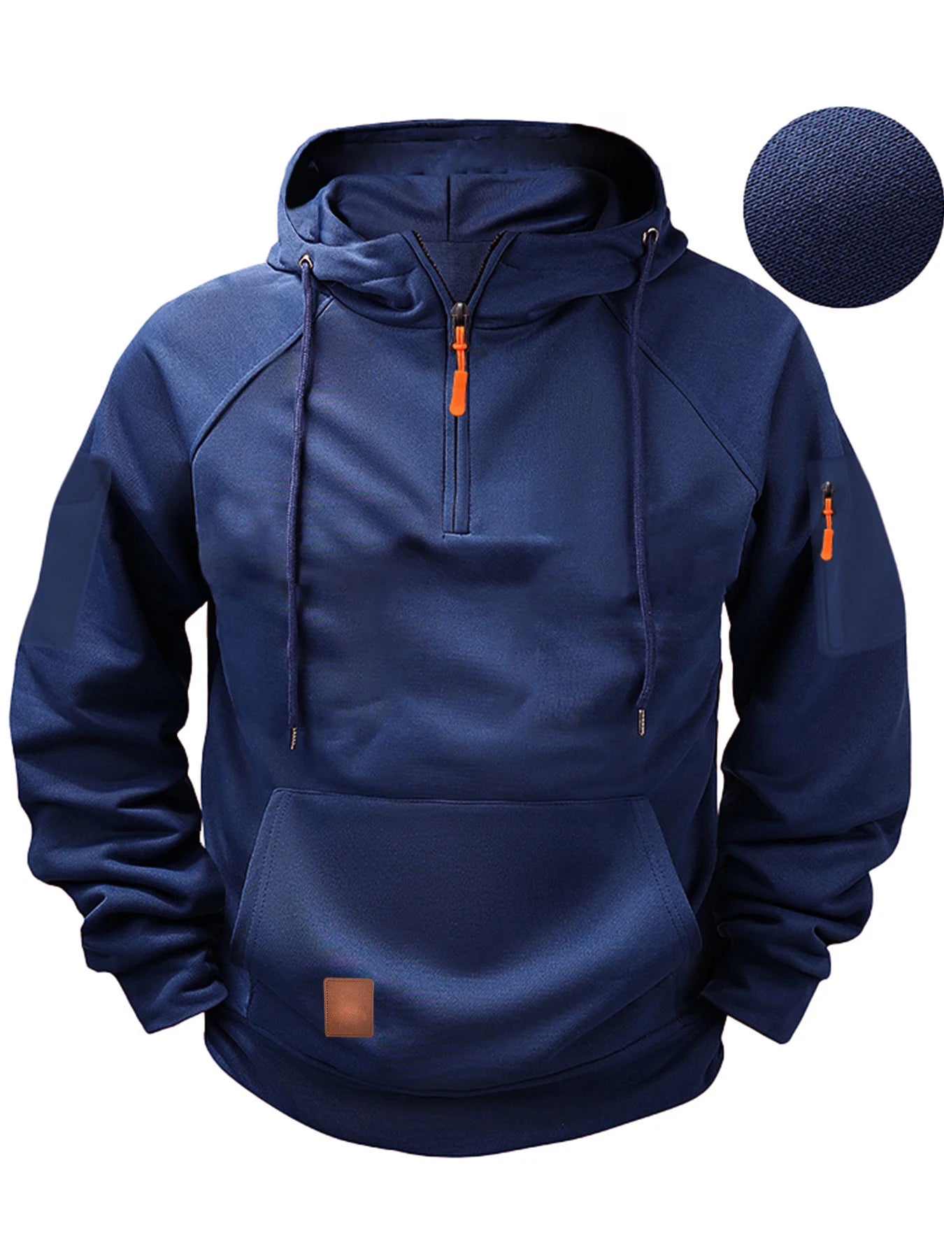Sudadera con capucha de invierno para hombre con capucha cremallera táctica múltiples bolsillos estilo jersey deportivo casual abrigo de manga larga