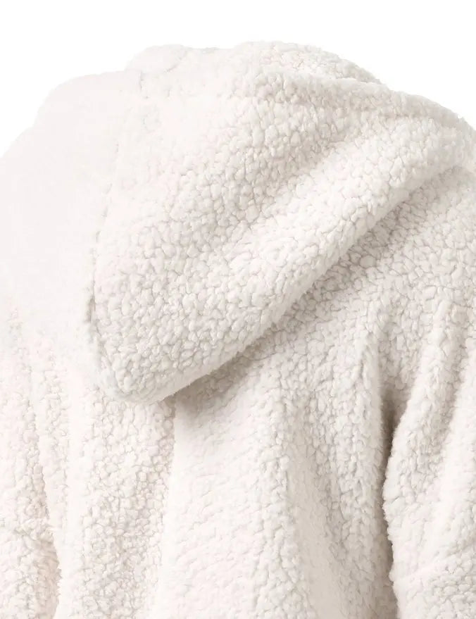 Chaqueta con capucha de primavera y otoño para mujer, sudaderas con capucha informales cálidas para mujer, sudadera con cremallera, abrigo de lana suave de Color sólido para mujer