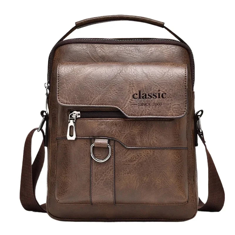 Bolso cruzado para hombre, bolsos de hombro para hombre, bolsos con cremalleras, bolso de cuero Artificial de gran capacidad para hombre, bolsos de mano tipo mensajero, bolsa
