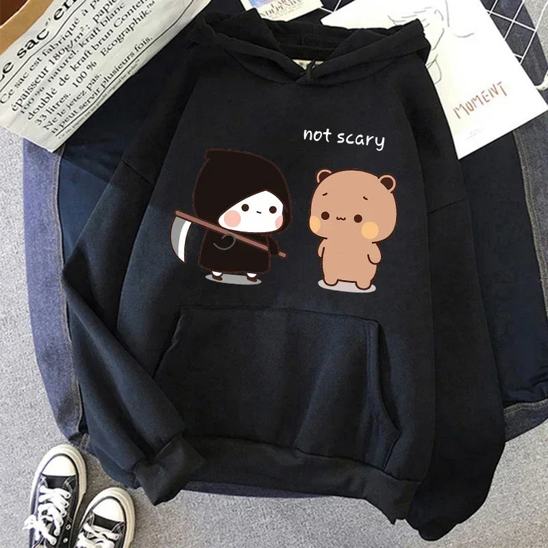 Ropa de calle gótica de dibujos animados para hombre y mujer, sudaderas con capucha con estampado de Bubu Dudu Y2k, divertidas sudaderas Kawaii, ropa con capucha con gráfico Vintage de los años 90