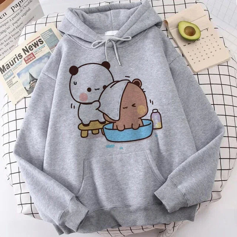 Ropa de calle gótica de dibujos animados para hombre y mujer, sudaderas con capucha con estampado de Bubu Dudu Y2k, divertidas sudaderas Kawaii, ropa con capucha con gráfico Vintage de los años 90