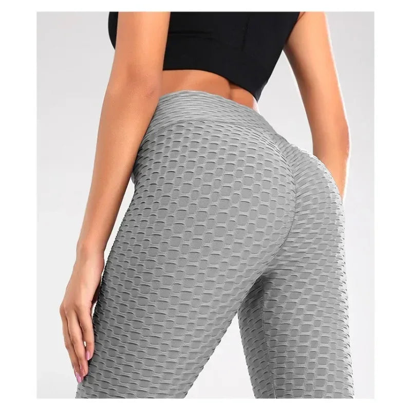 Mallas de compresión para mujer, pantalones de Yoga de cintura alta para correr, entrenamiento físico, pantalones atléticos antideslizantes con Control de barriga