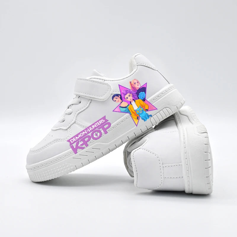 Zapatos casuales de moda para niños, nuevo diseño, zapatos deportivos blancos KPOP, zapatillas transpirables antideslizantes para estudiantes, niños y niñas