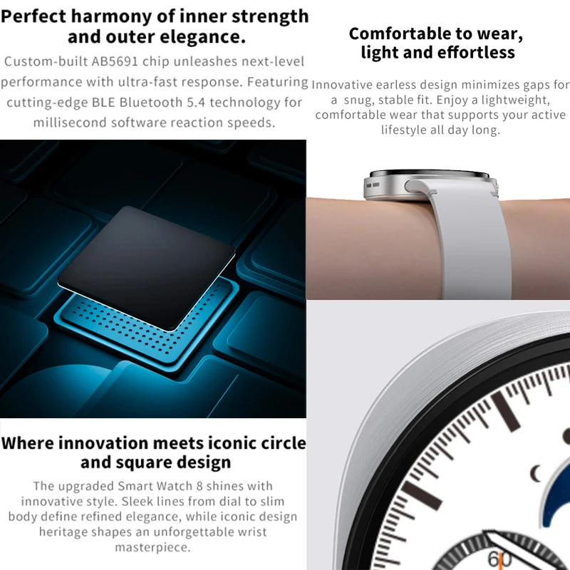 2025 nuevos relojes 8 Mini GPS Track reloj inteligente para hombres mujeres salud deporte AMOLED ritmo cardíaco Bluetooth llamada impermeable Smartwatch