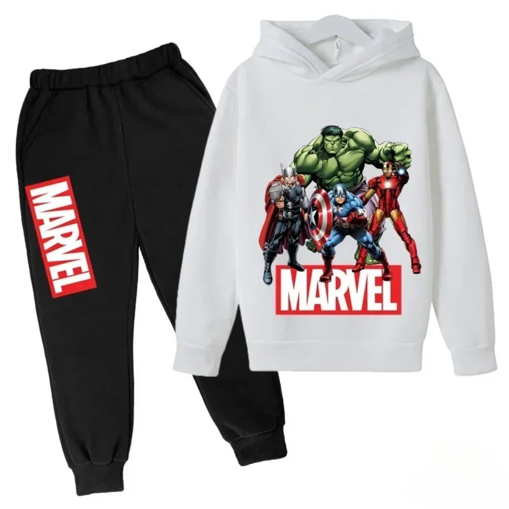 Sudadera con capucha de superhéroe de Marvel para niños, traje con capucha de Hulk para niños, traje de Iron Man para niños y niñas, conjunto de sudadera de otoño e invierno