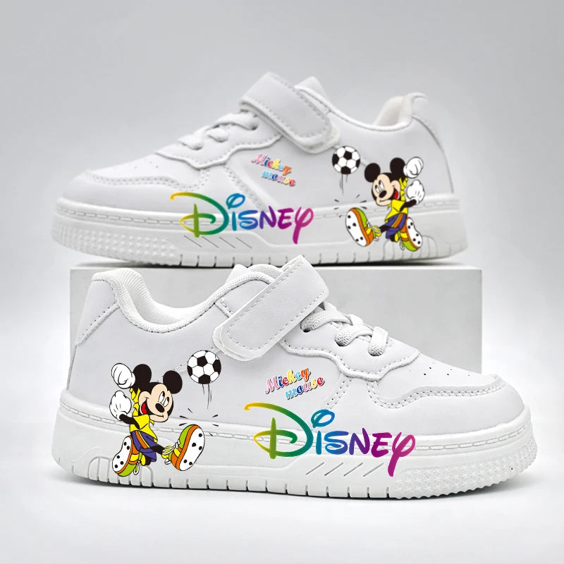 Zapatos de fútbol informales de Disney para niños, zapatillas deportivas de diseño a la moda de Mickey Mouse, zapatillas transpirables antideslizantes para exteriores