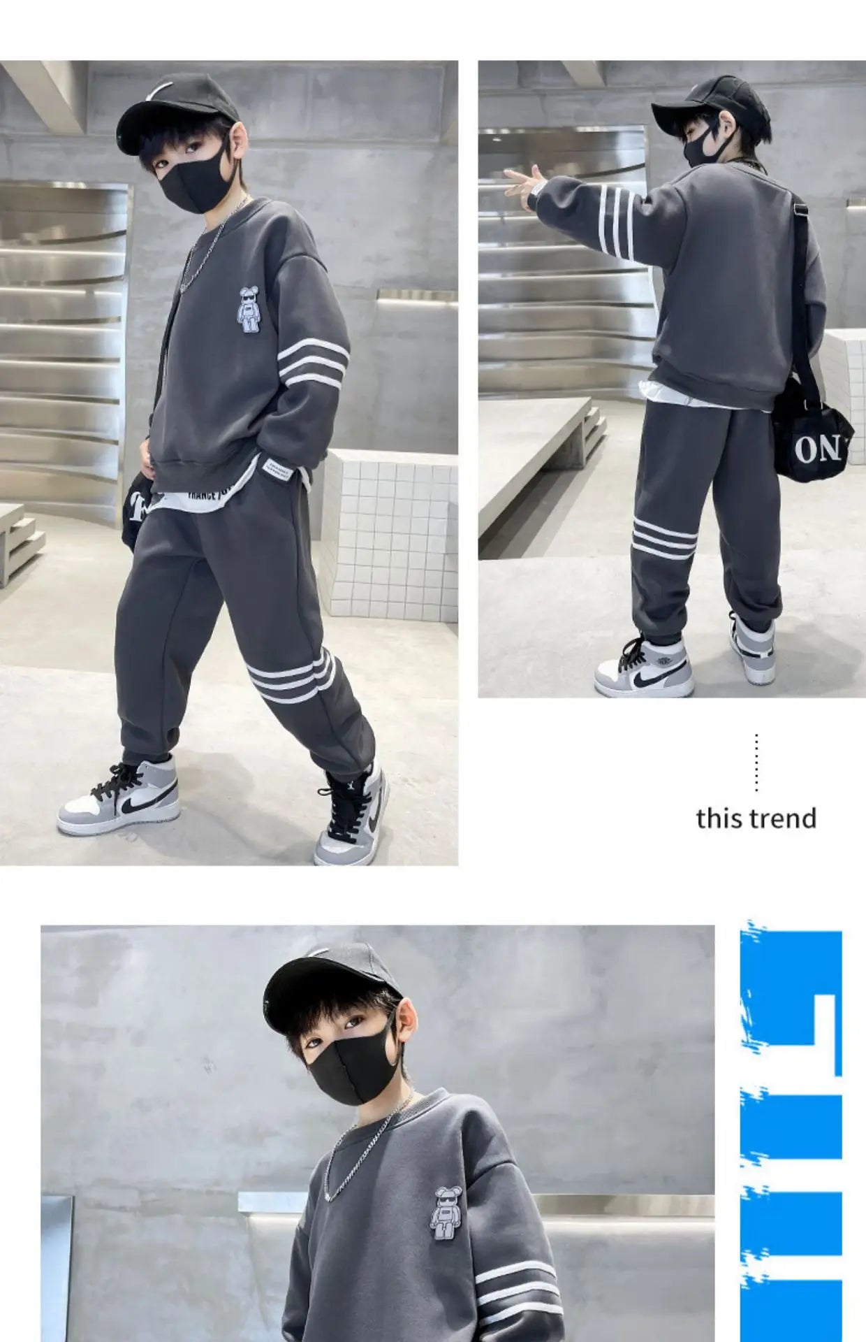 Conjunto de ropa de otoño para niños, sudaderas y pantalones a rayas, traje de 2 uds., jersey para chicas adolescentes, trajes superiores e inferiores, chándales