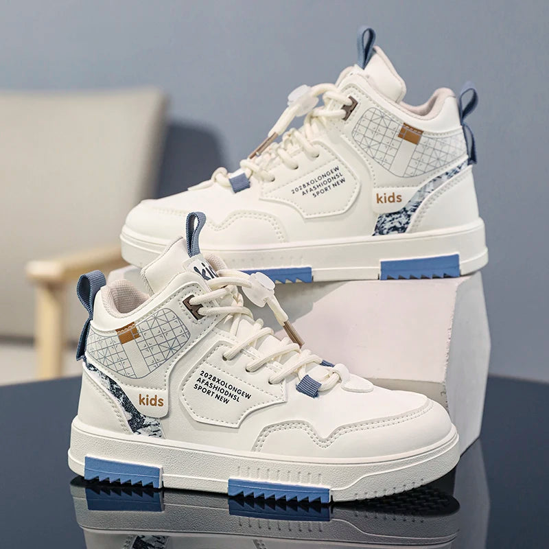 Zapatillas de deporte para niños y niñas, zapatos planos de marca de otoño, zapatos deportivos blancos para niños de 6 a 12 años, zapatillas informales de tenis escolares para niña