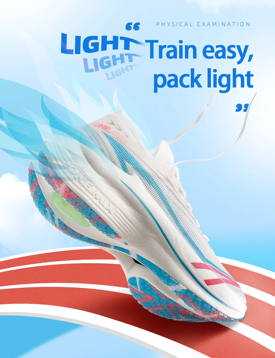 ONEMIX-zapatillas para correr para maratón, placa de carbono, prueba profesional, soporte estable para zapatillas de deporte ultraligeras que absorben los golpes, novedad de 2025