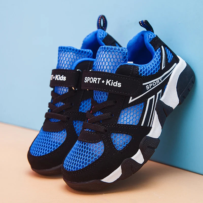 Zapatos de tenis para niños, zapatos planos de malla transpirables y cómodos para deportes al aire libre, zapatillas de deporte de verano a la moda para niños