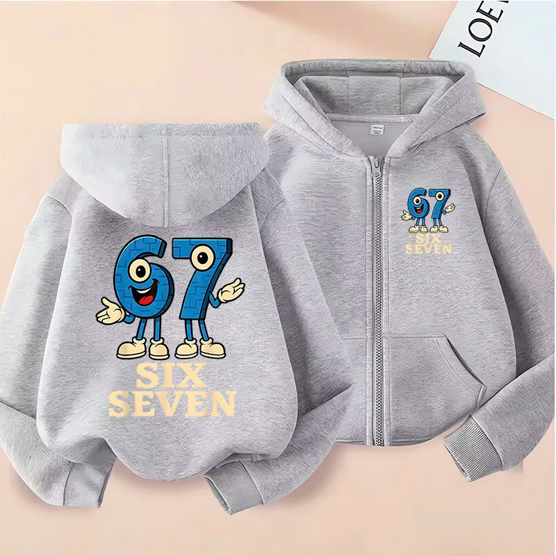 Sudadera Capucha Cremallera Niños - Diseño 67 Divertido