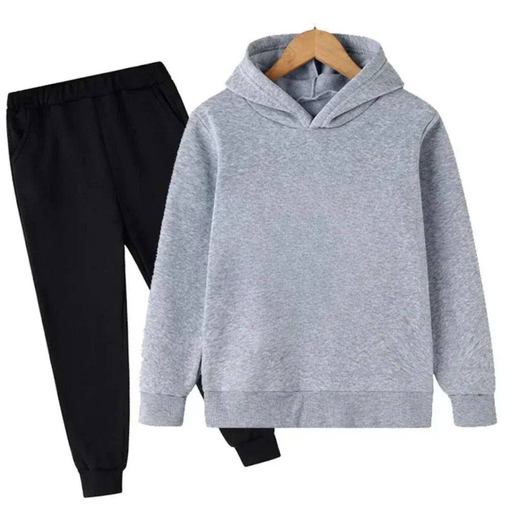 Conjunto deportivo para niños de primavera y otoño, traje con capucha y pantalones con estampado de Messi, conjunto de 2 uds., ropa para niños y niñas, chándal informal de moda