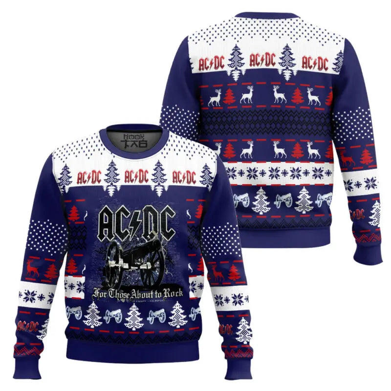 ACDC-suéteres navideños feos para hombre, jersey divertido para fiesta navideña, banda joven Angus, suéteres de Navidad de talla grande, regalo de Navidad 2026