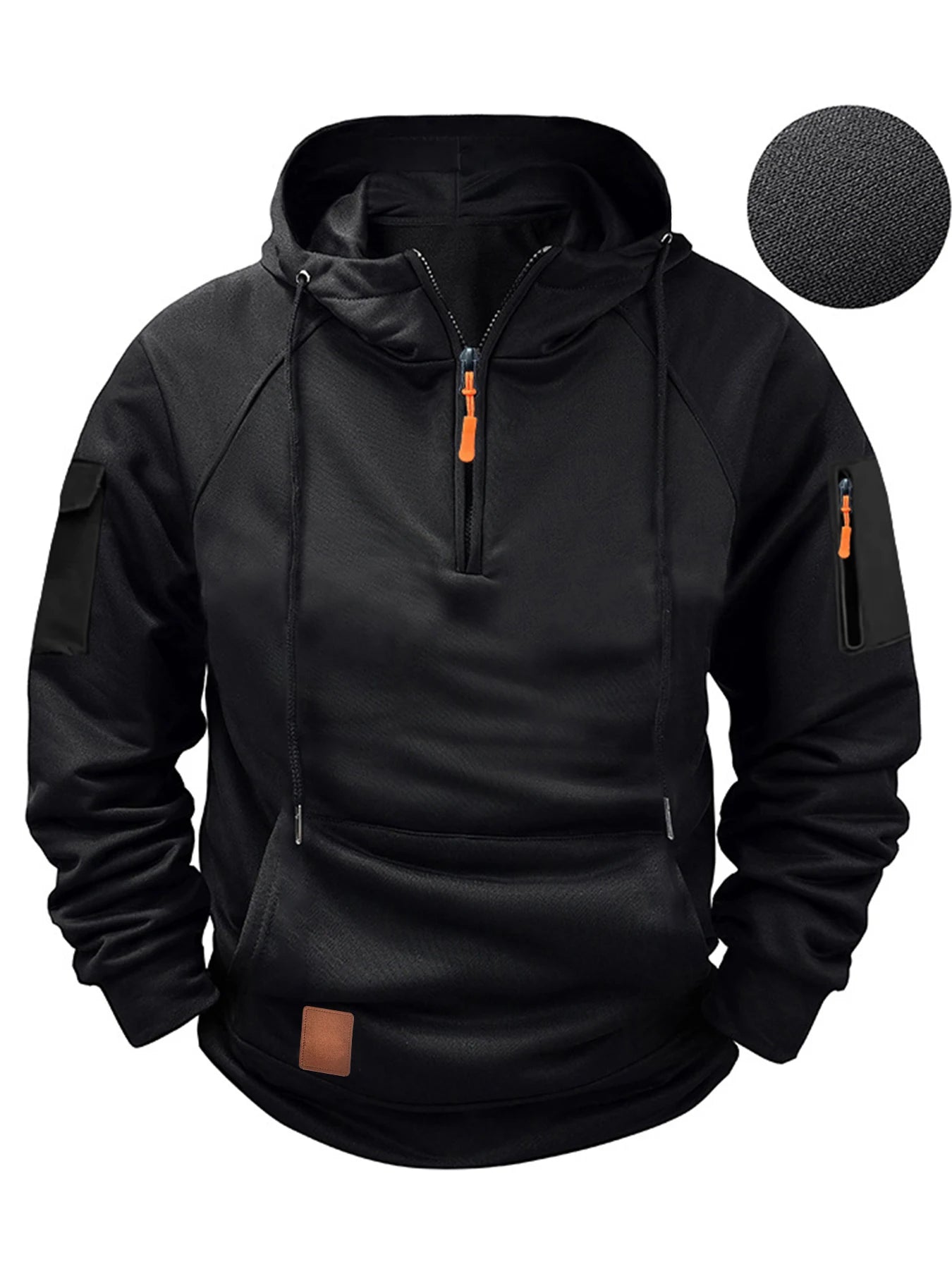 Sudadera con capucha de invierno para hombre con capucha cremallera táctica múltiples bolsillos estilo jersey deportivo casual abrigo de manga larga