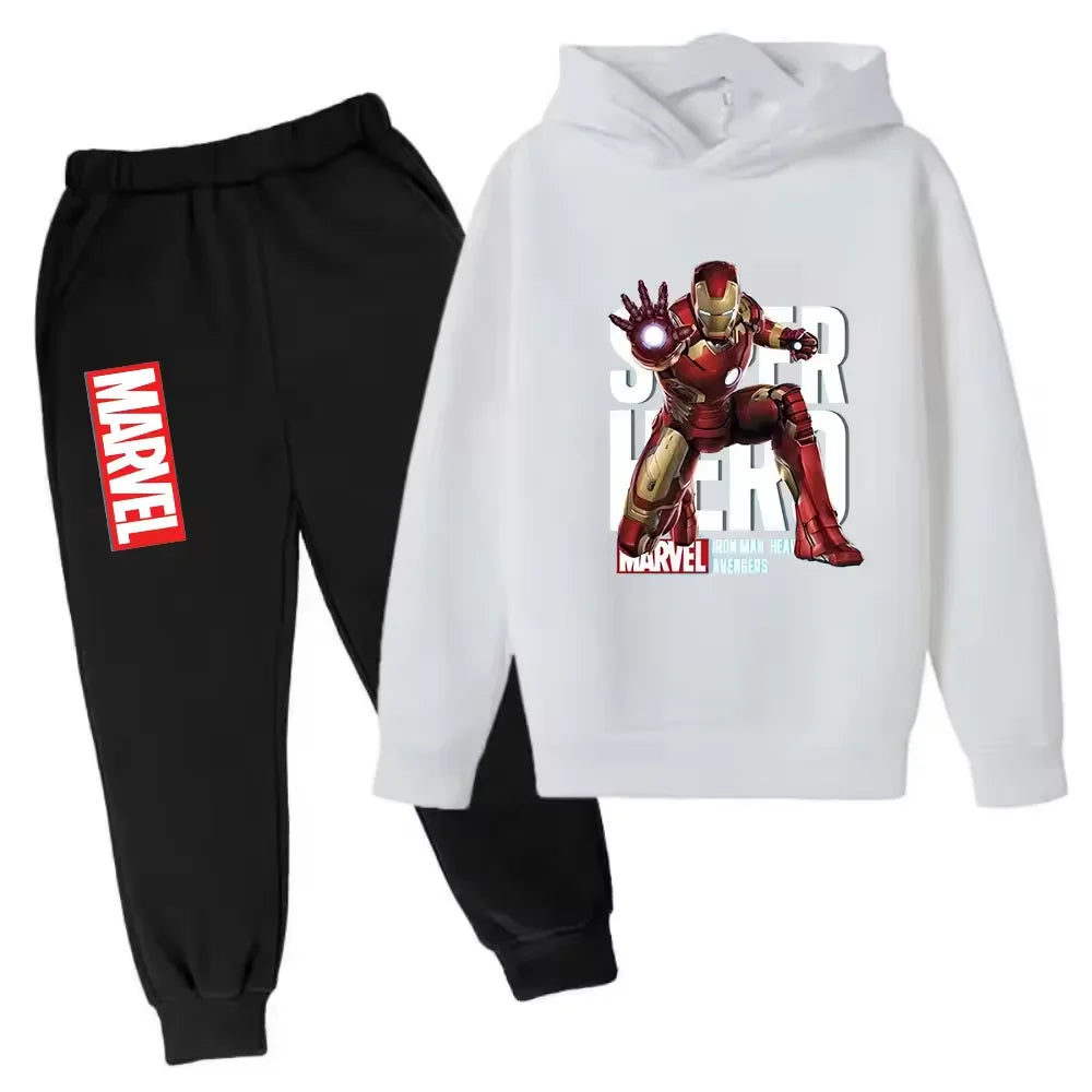 Sudadera con capucha de superhéroe de Marvel para niños, traje con capucha de Hulk para niños, traje de Iron Man para niños y niñas, conjunto de sudadera de otoño e invierno