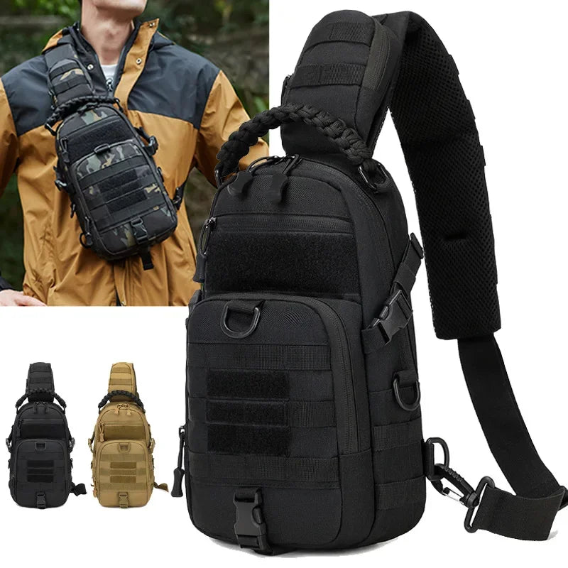 Bolsa de pecho para acampar, mochila táctica para hombre, deporte, hombro, senderismo al aire libre, escalada, ciclismo, pesca, viaje, riñonera MOLLE