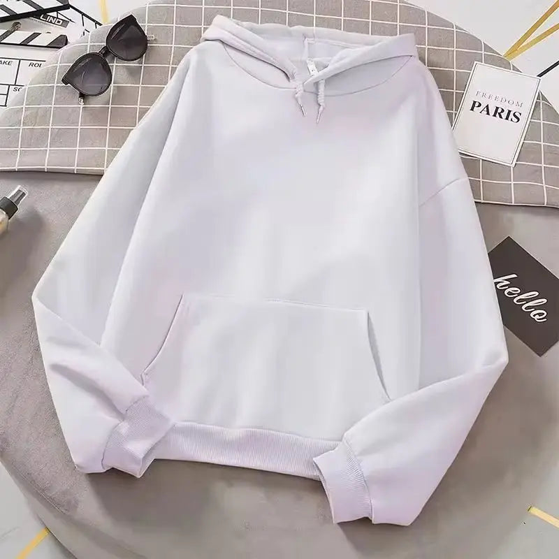 2025 sudaderas con capucha blancas para hombres y mujeres, jersey de manga larga de otoño, Tops, sudaderas con capucha informales con bolsillos, ropa deportiva holgada exterior Unisex